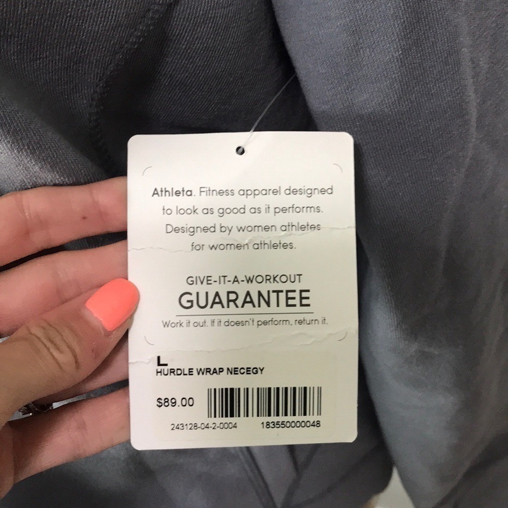 Athleta Hurdle Wrap Necegy Gray Hoodie Sweatshirt - Picture 5 of 9